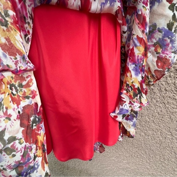 Lauren Ralph Lauren Womens Silk Spring‎ Dress Lined Floral Red Size 6 - Picture 5 of 10